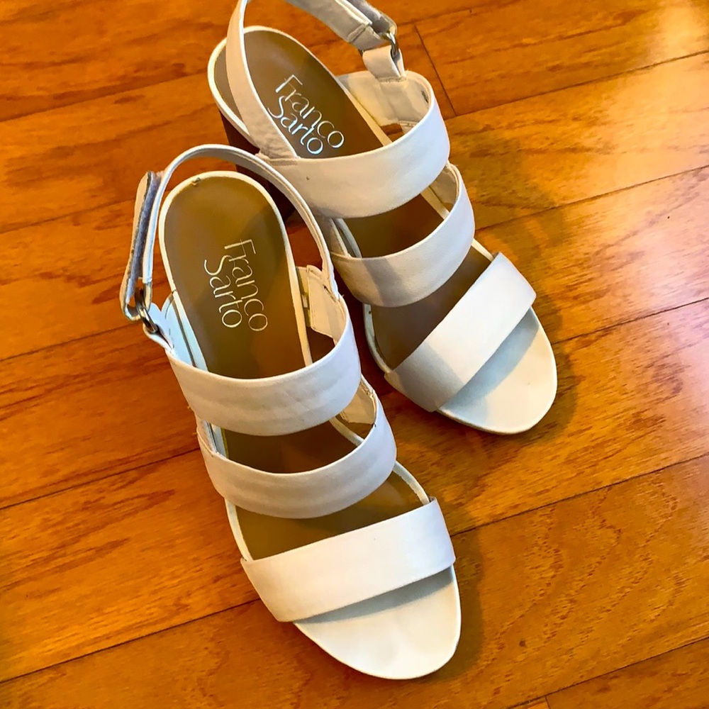 Franco Sarto white sandals size 7.